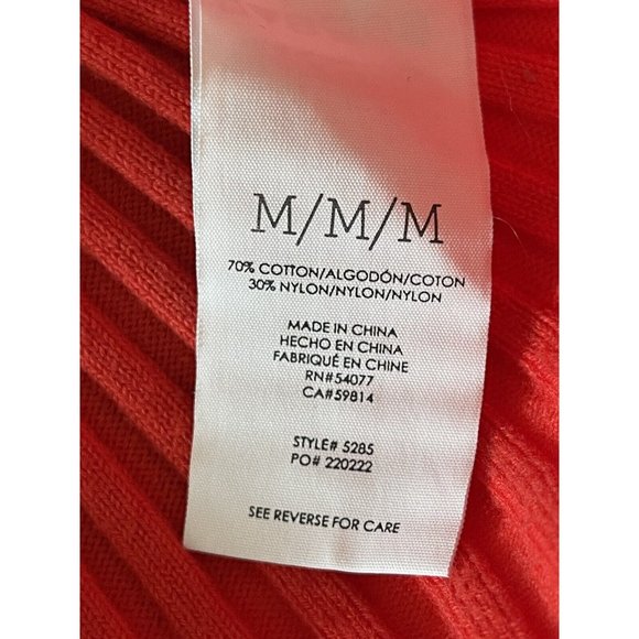 Cabi Trumpet Cardigan Medium Red Orange Sweater Bell Sleeves Snaps Ribbed 5285 - Picture 7 of 11